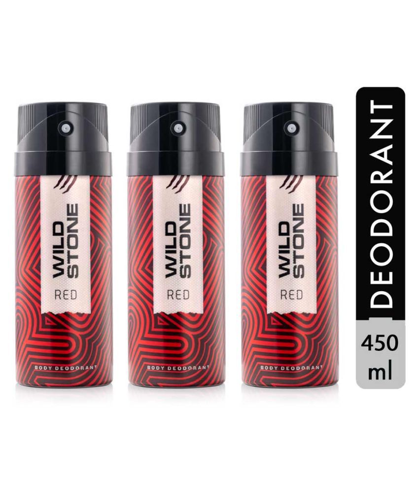     			Wild Stone 3 Red Deodorant Spray - For Men (450 ml, Pack of 3)