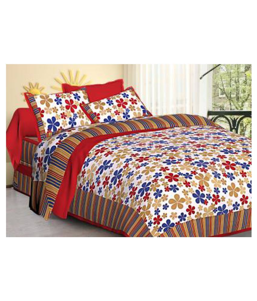 Fab Jaipur Cotton Double Bedsheet with 2 Pillow Covers ( 274 cm x 228