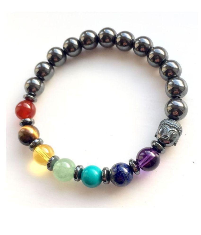 8mm Black Hematite 7 Chakra With Buddha Natural Agate Stone Bracelet ...