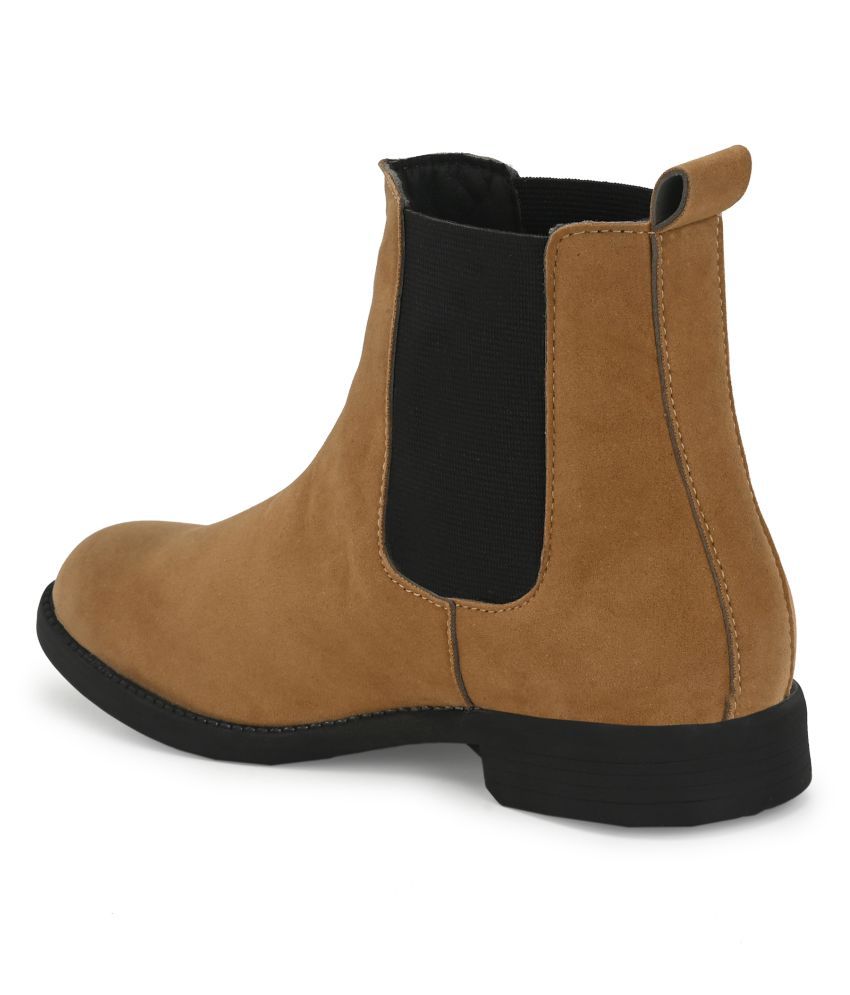 platform chelsea boots tan