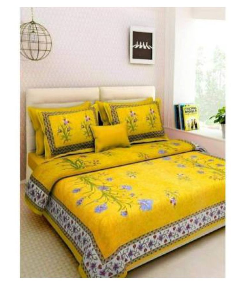 Fab Jaipur Cotton Double Bedsheet with 2 Pillow Covers Buy Fab Jaipur