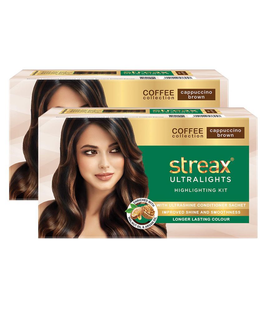 Streax Ultralights Temporary Hair Color Brown Cappuccino Brown 60 g Pack of  2: Buy Streax Ultralights Temporary Hair Color Brown Cappuccino Brown 60 g  Pack of 2 at Best Prices in India - Snapdeal