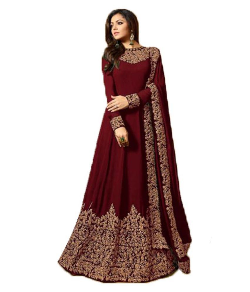 maroon ethnic gown
