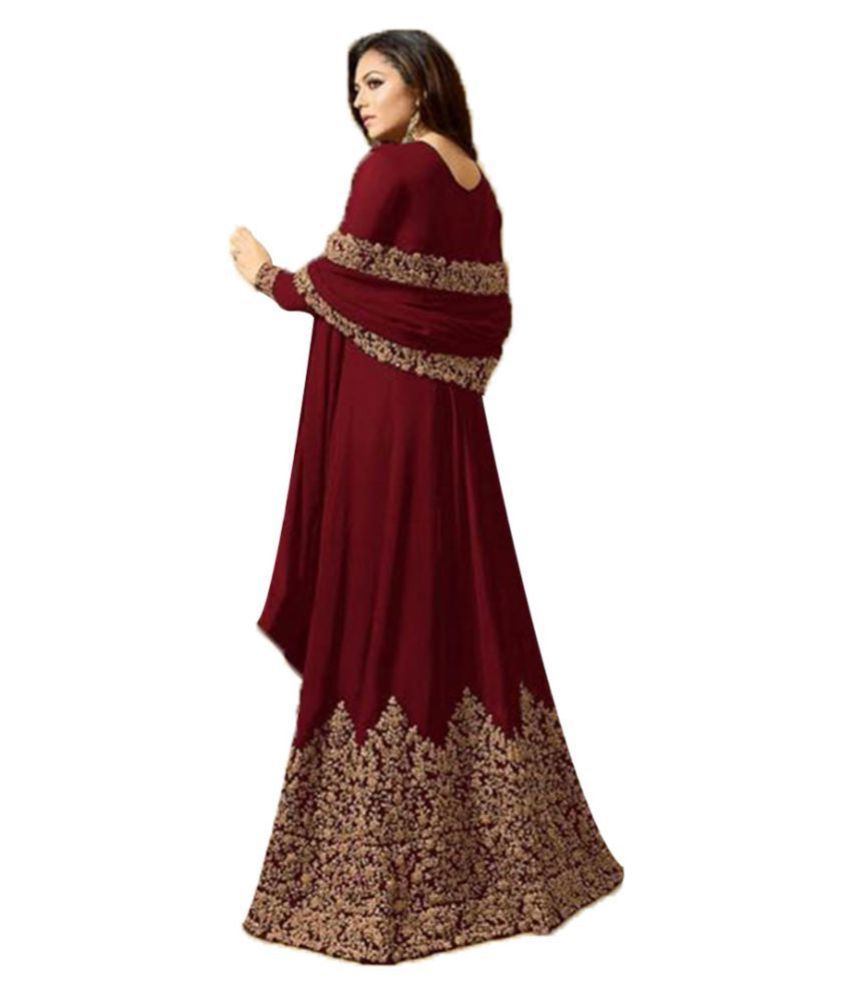 maroon ethnic gown