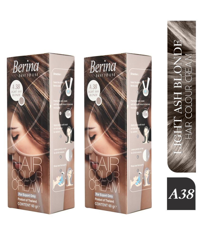 Berina A38 Ash Blonde Semi Permanent Hair Color Blonde 60 g Pack of 2: Buy  Berina A38 Ash Blonde Semi Permanent Hair Color Blonde 60 g Pack of 2 at  Best Prices in India - Snapdeal