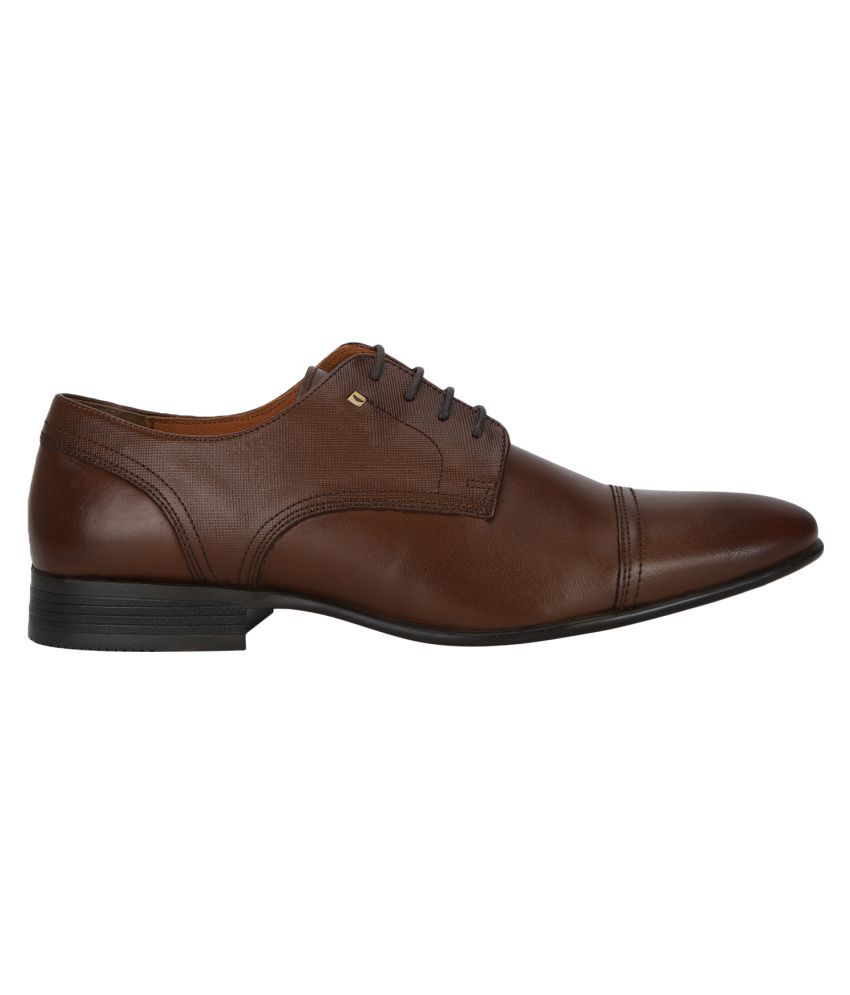 red tape men's dark brown derby shoes