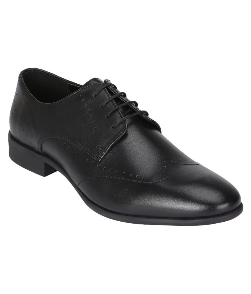 red tape black derby formal shoes