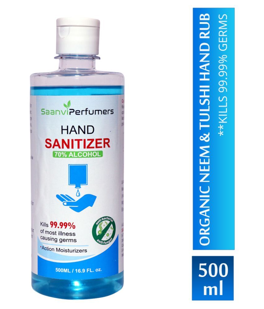 Saanvi Perfumers Neem & Tulsi Kill Germs Hand Sanitizer 500 mL Pack of ...