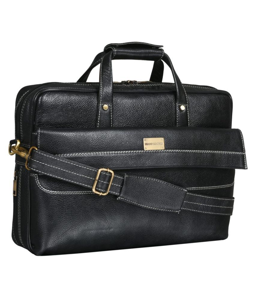 Brand Leather Black Leather Office Bag - Buy Brand Leather Black ...