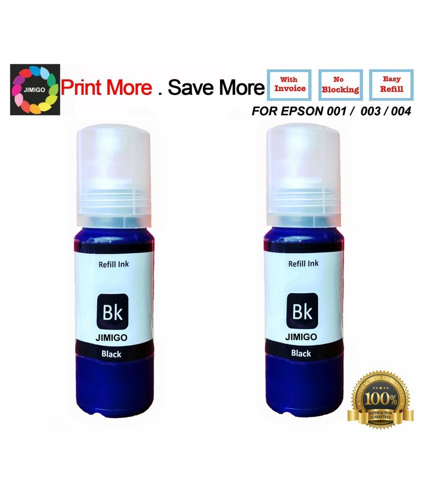 Jimigo For Epson 003 Black Pack Of 2 Ink Bottle For Epson L3110l3100l3101l3115l3116l3150 3488
