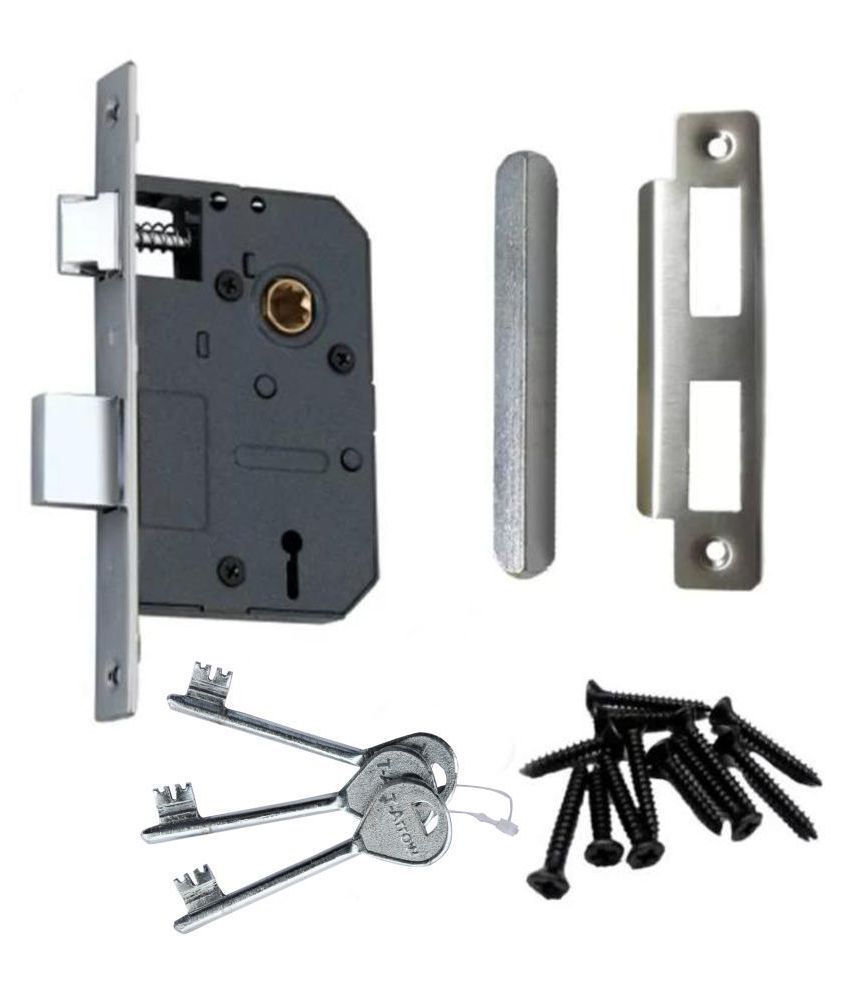 Buy TArrow Security Mortise Lock Handle Set, Door Lock, Complete with Lock,7"/180mm, Black