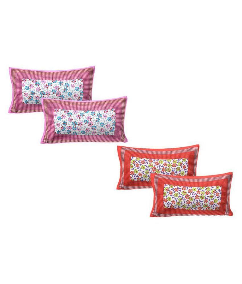     			AJ Home Pack of 4 Cotton Multi Pillow Cover (17 X 27 Inch)