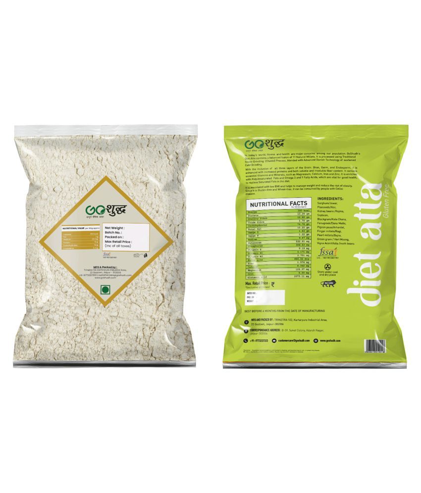 Goshudh Bajra/Pearl Millet Atta 500GM & Diet Atta/Flour 1KG 1.5 Kg Pack ...