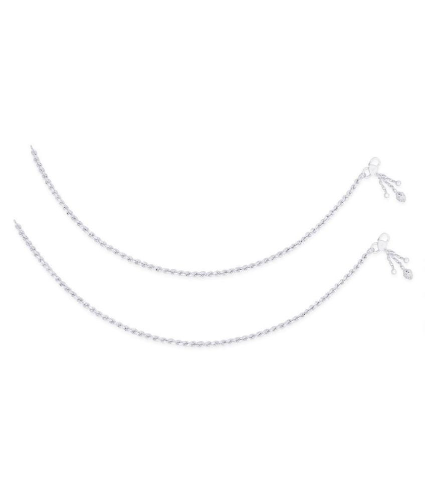 Rope Chain Silver AnkletsANK071 Buy Rope Chain Silver AnkletsANK071 Online in India on Snapdeal