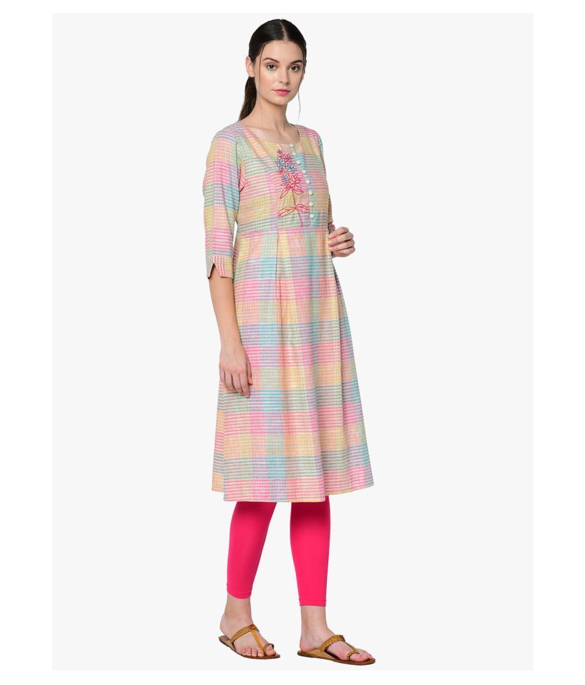 front pleated kurti designs