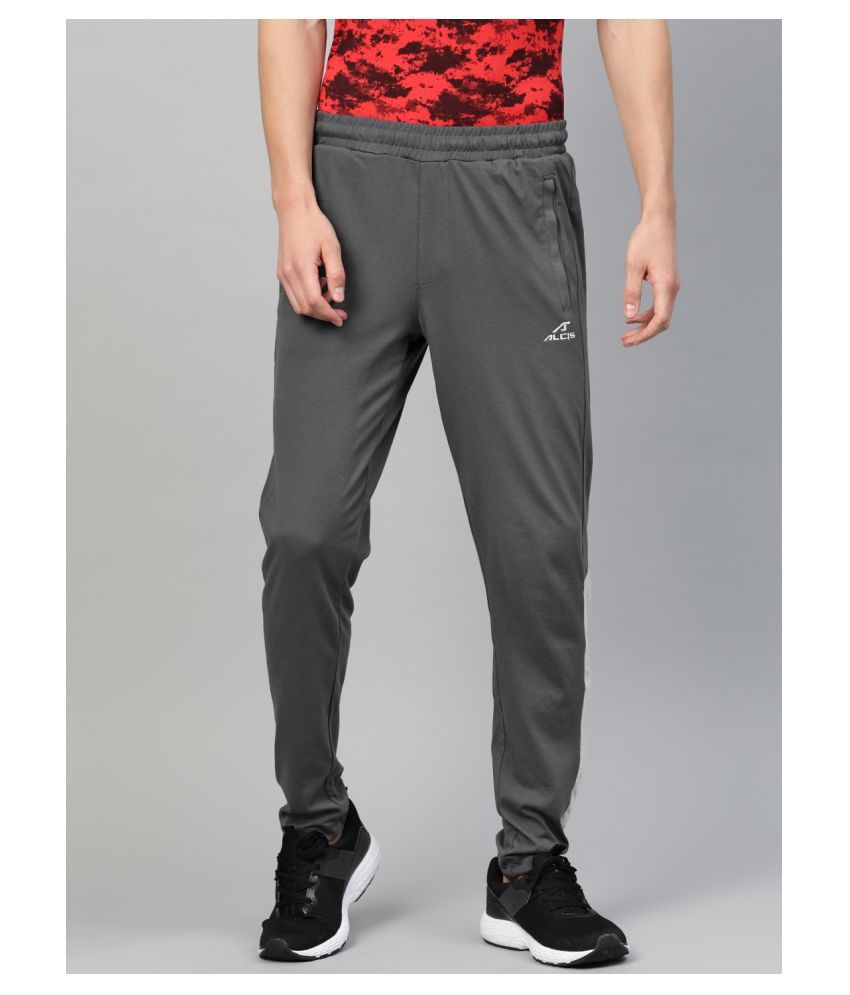 grey polyester track pants