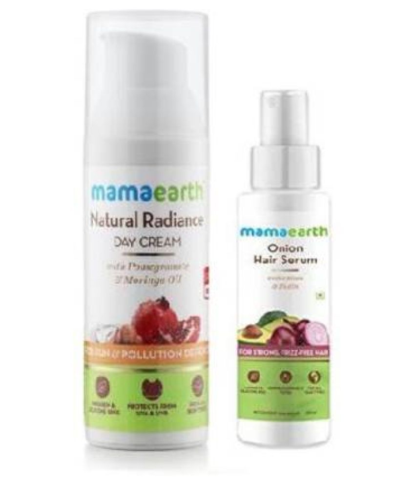 Mamaearth Onion Hair Serum 100ml +Natural Radiance Day Cream 50ml: Buy Mamaearth  Onion Hair Serum 100ml +Natural Radiance Day Cream 50ml at Best Prices in  India - Snapdeal