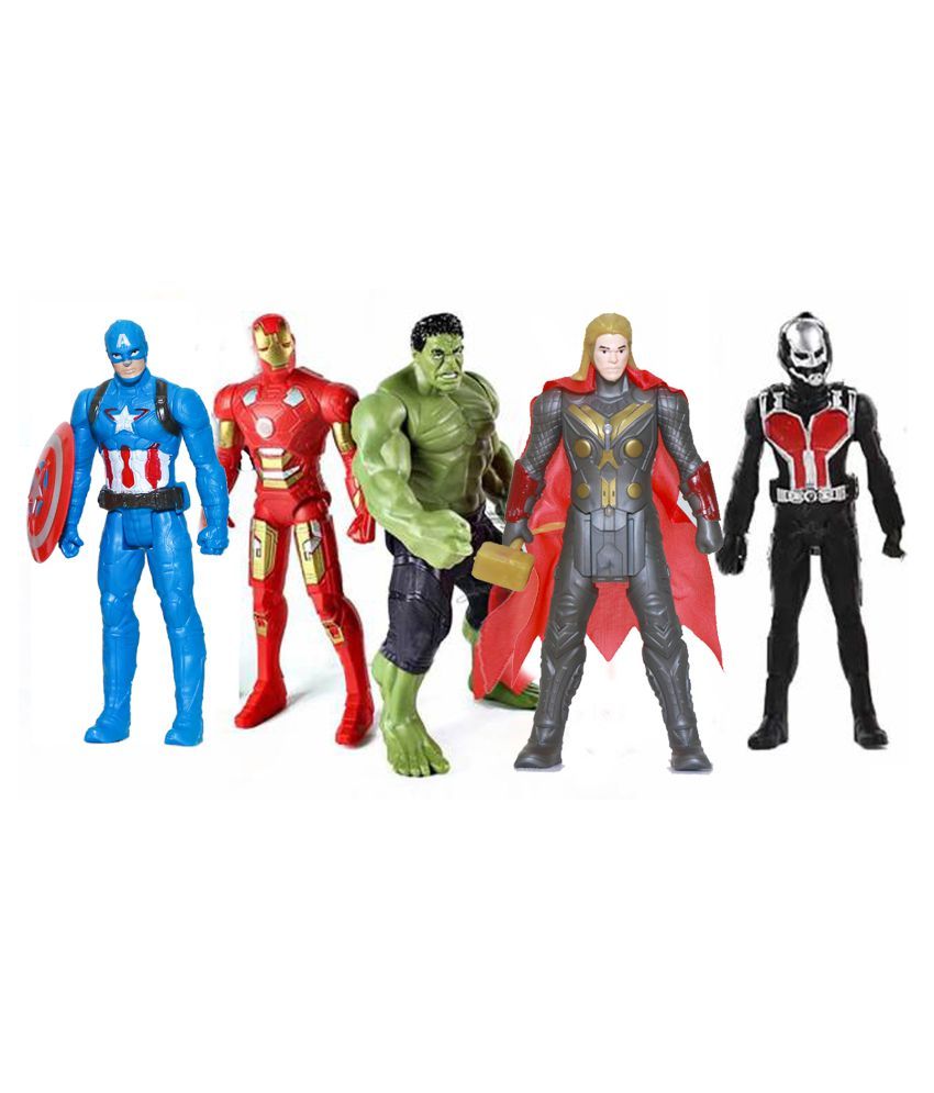 NiX _ captain america,hulk,iron man,antman,thor Avengers toy set of 5 ...