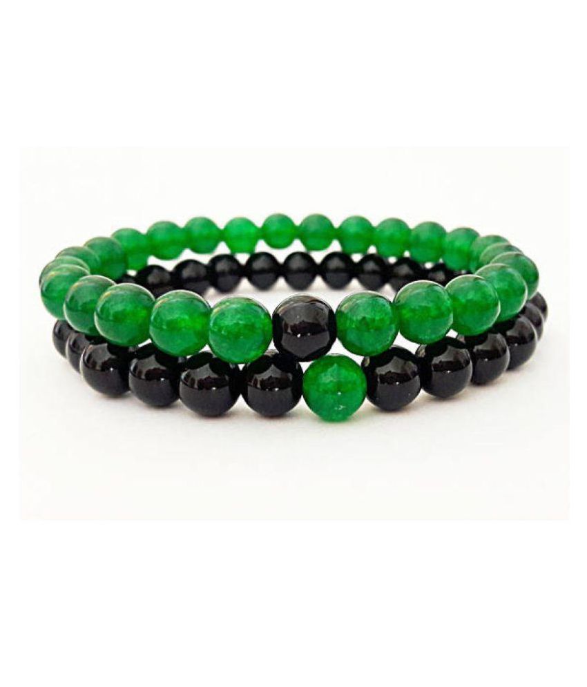     			long distance friendship bracelet bracelet black green couples bracelets beaded stretch bracelet jade & onyx bracelet 8 mm his and hers