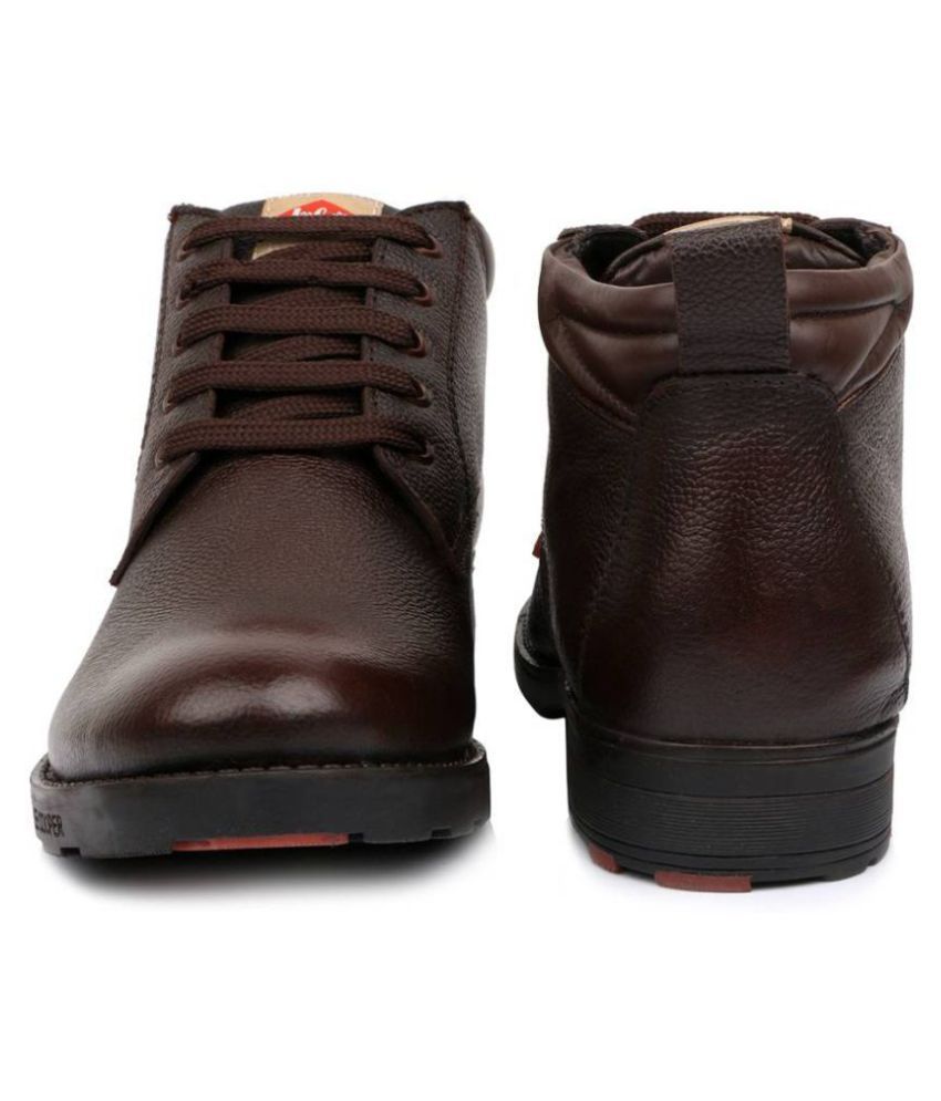 lee cooper brown leather casual shoes
