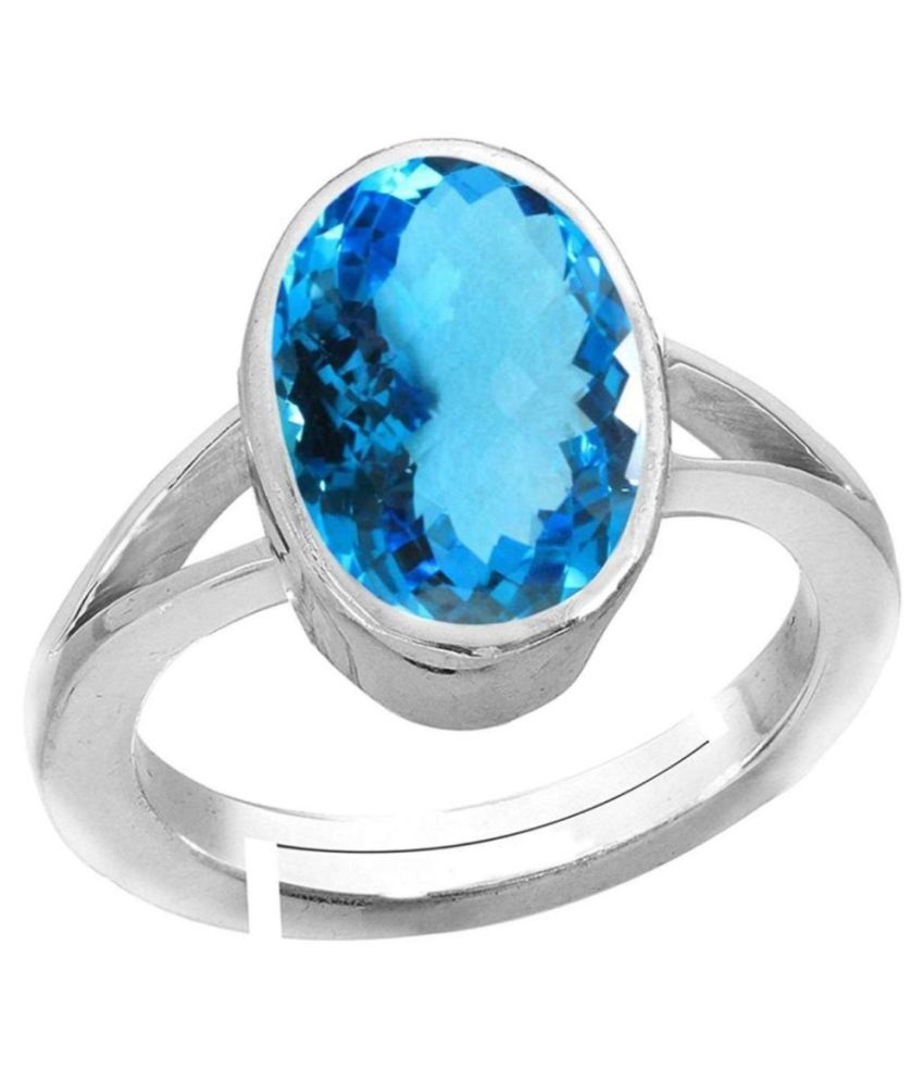 7.25 Carat Blue Topaz Ring Original Natural Certified Oval Cut November ...