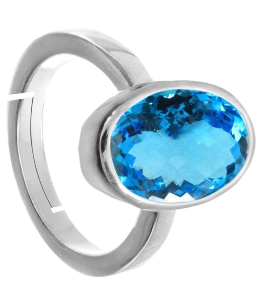 7.25 Carat Blue Topaz Ring Original Natural Certified Oval Cut November ...