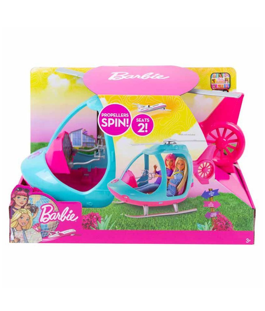 barbie car and helicopter