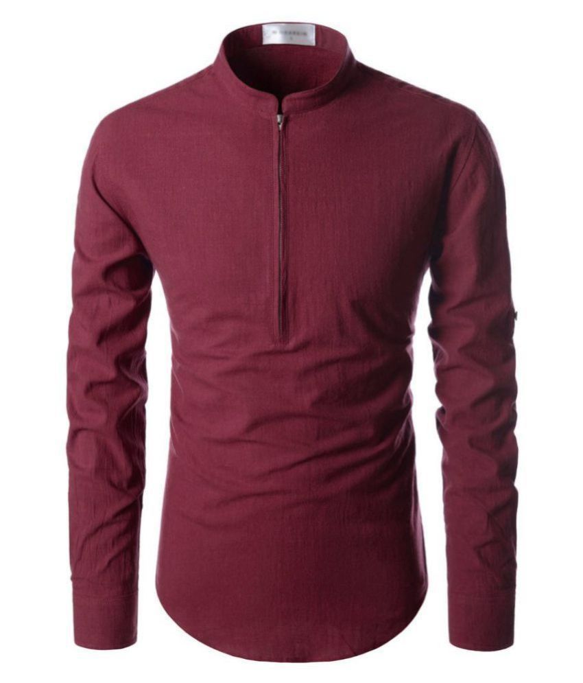 linen maroon shirt