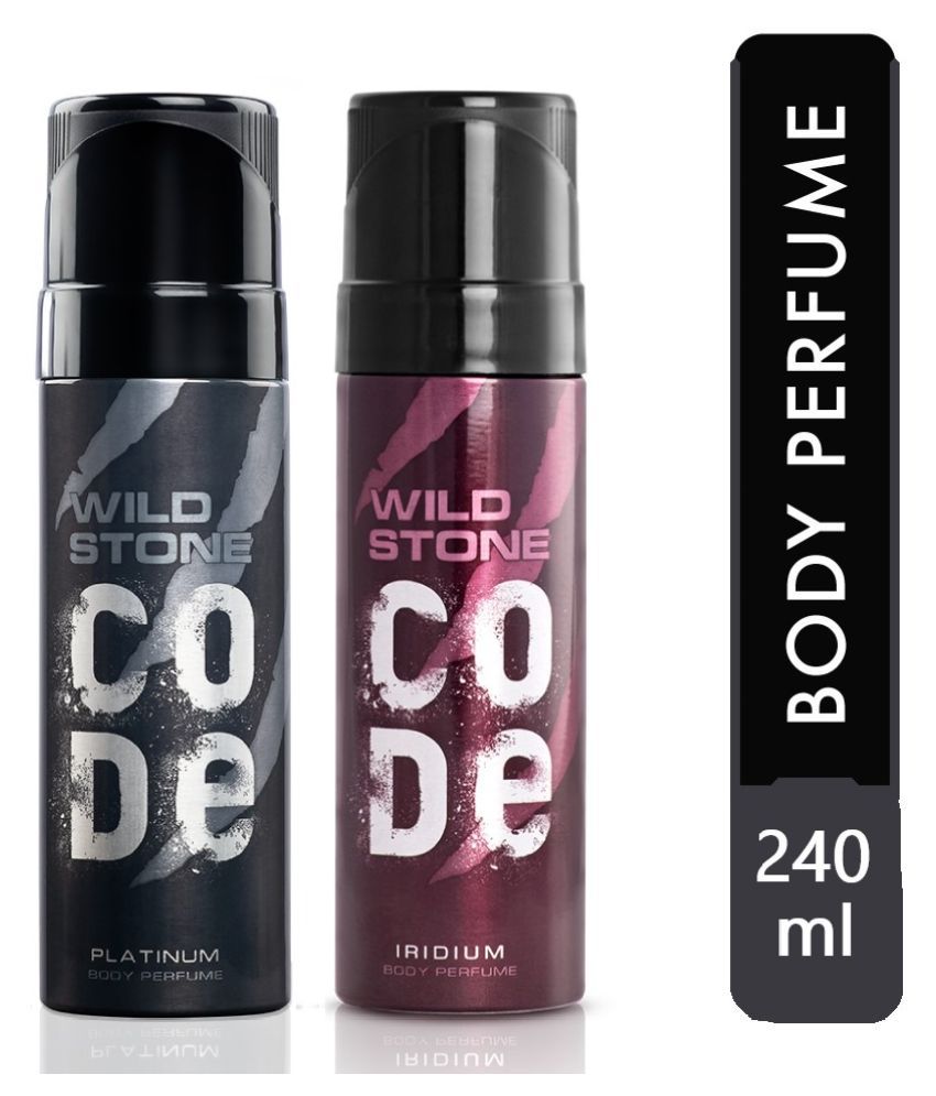     			Wild Stone CODE Iridium & Platinum Body Perfume for Men 120ml each ( Pack of 2, 240ml )