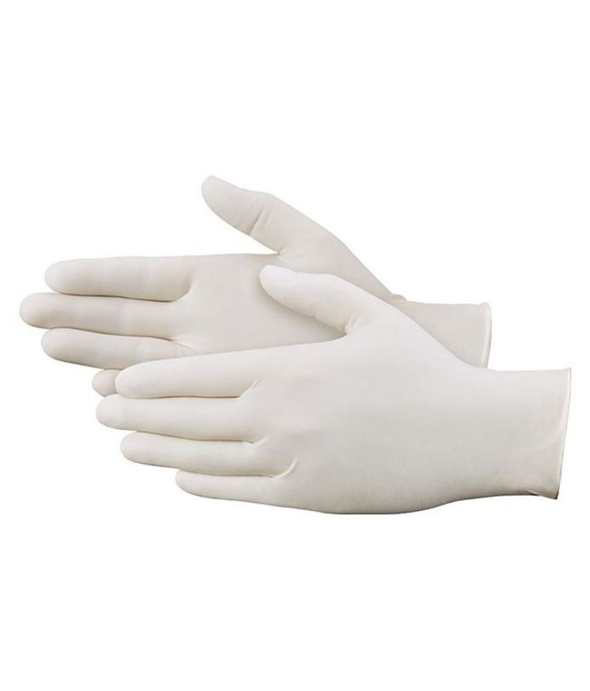 white rubber hand gloves