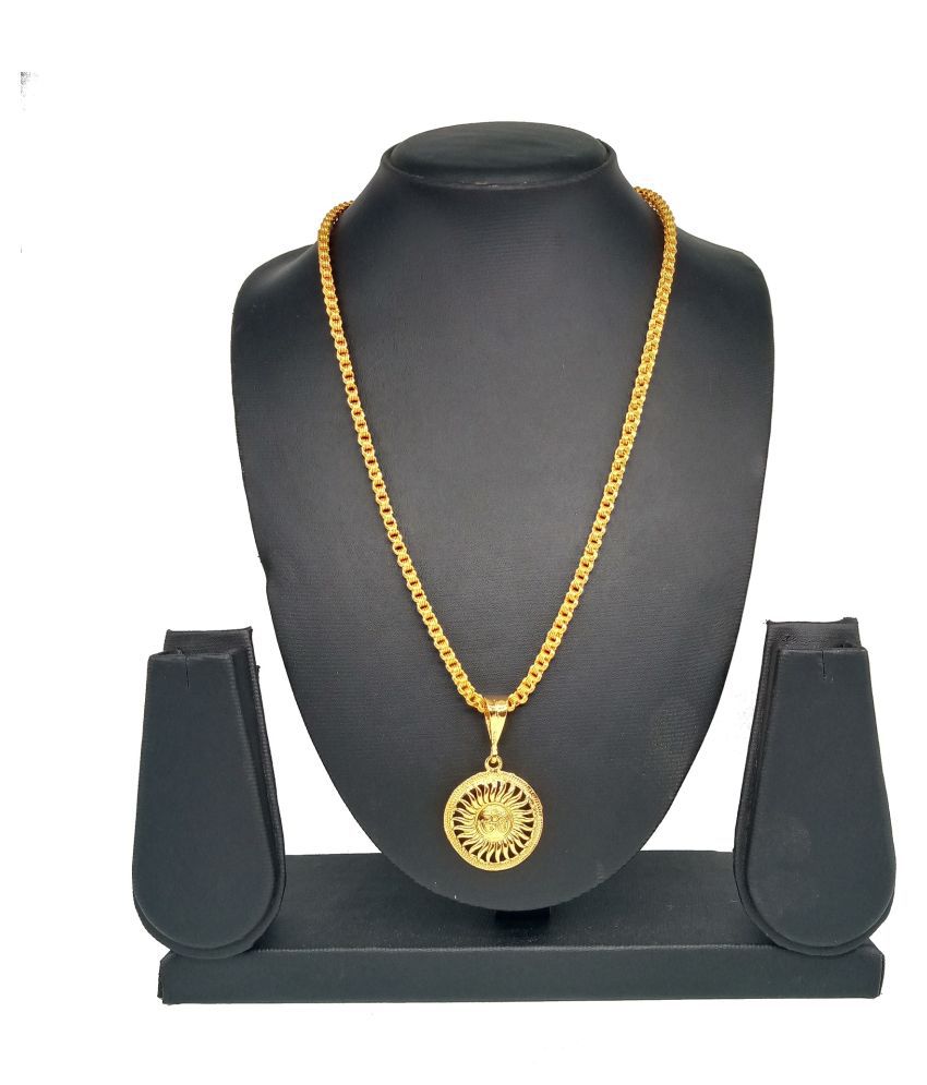     			SHANKHJRAJ MALL GOLD PLATED PENDANT AND CHAIN FOR MEN OR BOYS-100170