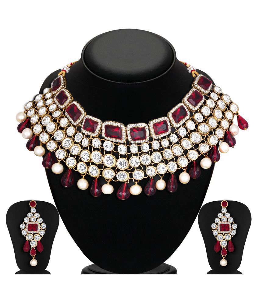 Sukkhi Alloy Golden Choker Traditional 18kt Gold Plated Necklace - Buy Sukkhi Alloy Golden 