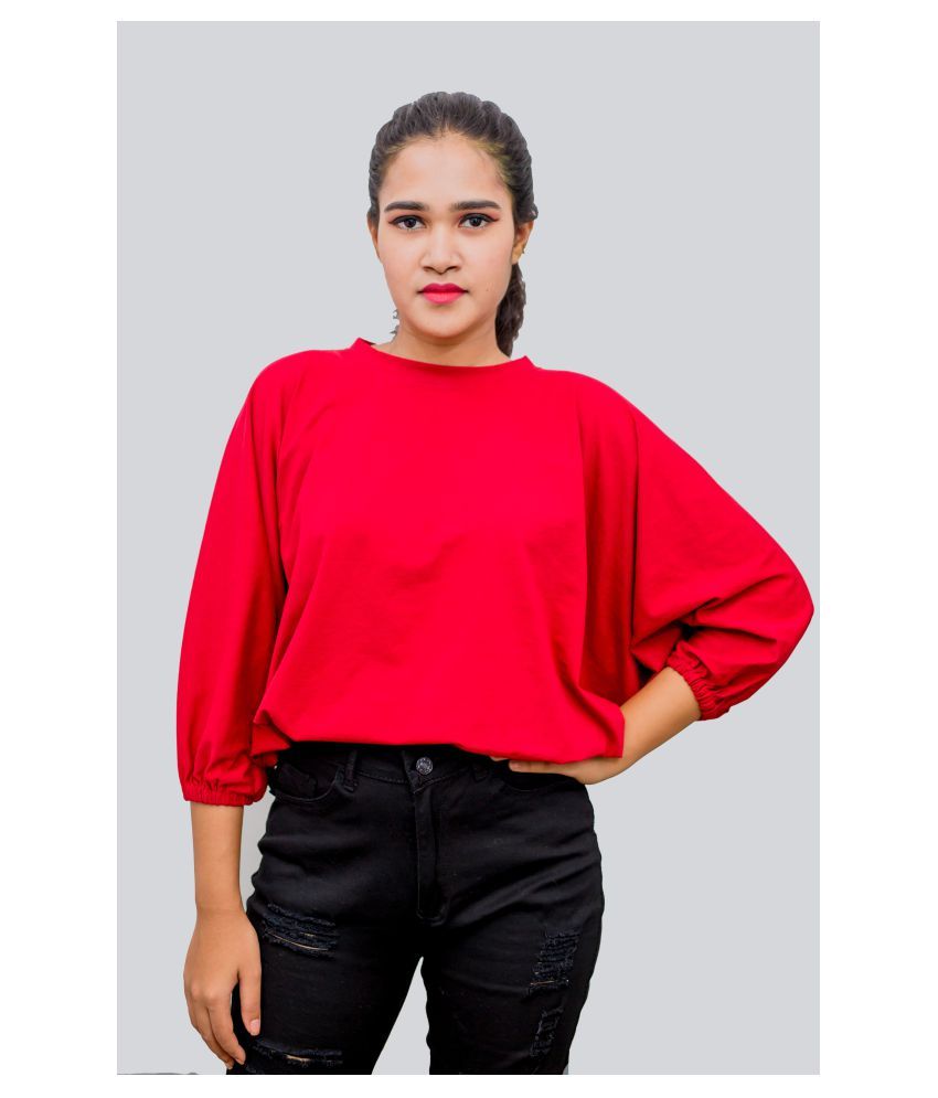 zigwan Cotton Peasant Tops Red Buy zigwan Cotton Peasant Tops Red