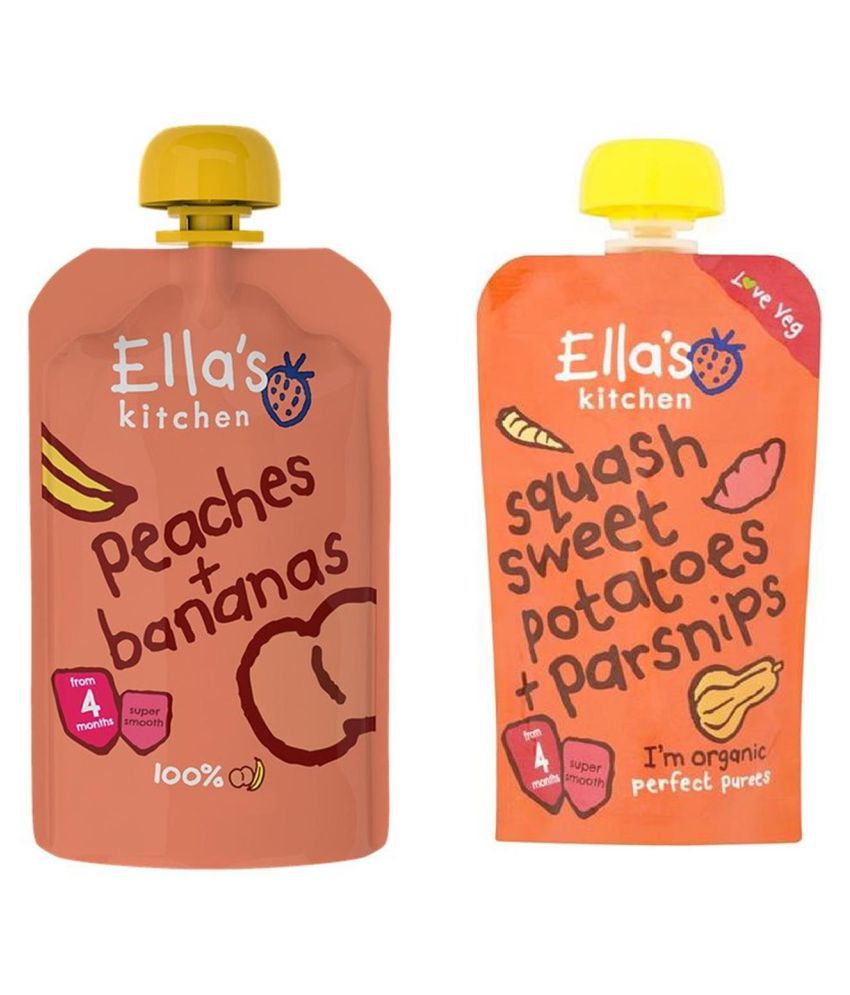 Ella's Kitchen Peaches + Bananas Snack Foods for 6 Months + ( 240 gm