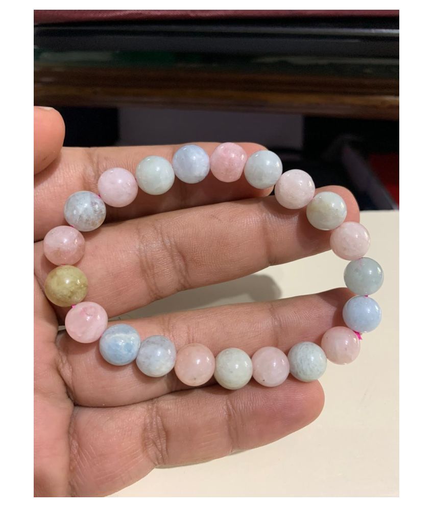     			8mm Pink Morganite Natural Agate Stone Bracelet