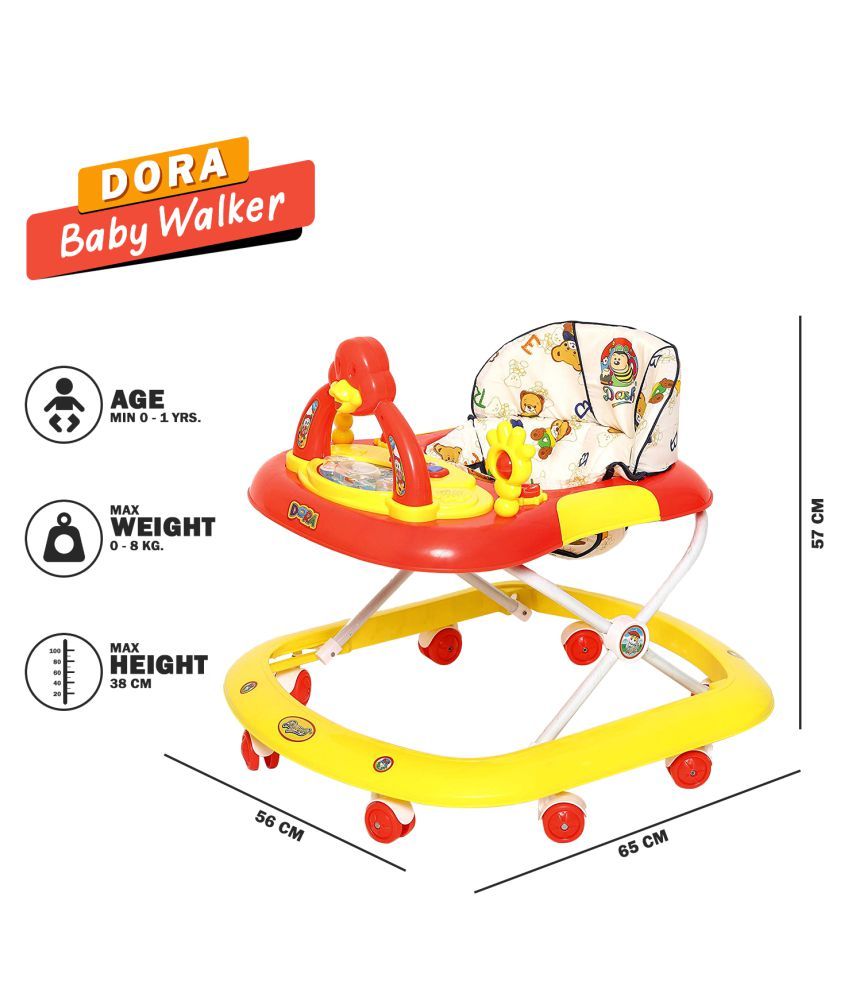 Dash Baby Walker With Adjustable Height, Rattlers And Music Red Buy Dash Baby Walker With