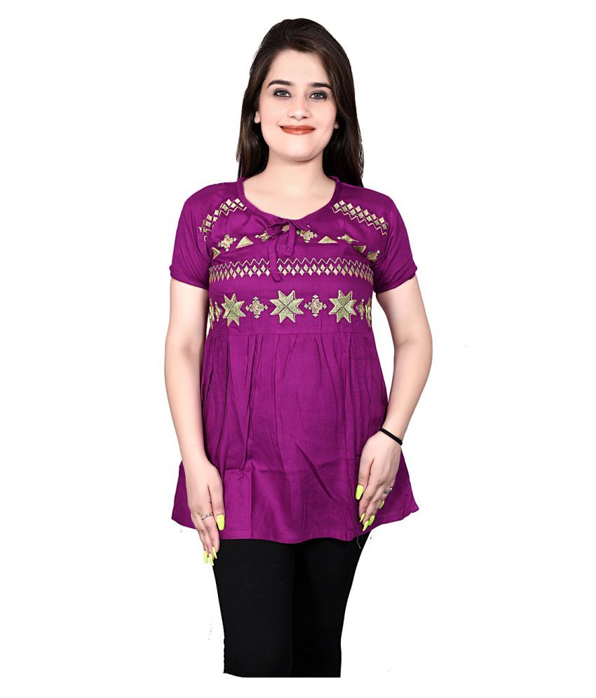 PMR Rayon Regular Tops - Purple - Buy PMR Rayon Regular Tops - Purple ...