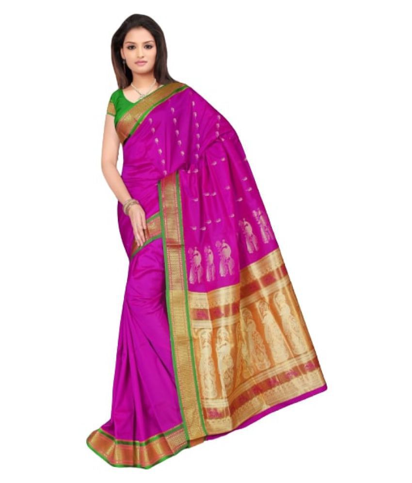 Ramratan Totala Textiles Pink Art Silk Saree - Buy Ramratan Totala ...