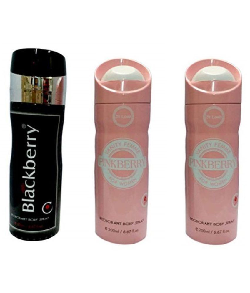     			St. Louis BlackBerry 1 and PinkBerry 2 Deodorant Body Spray 200 ML Each.pack of 3.