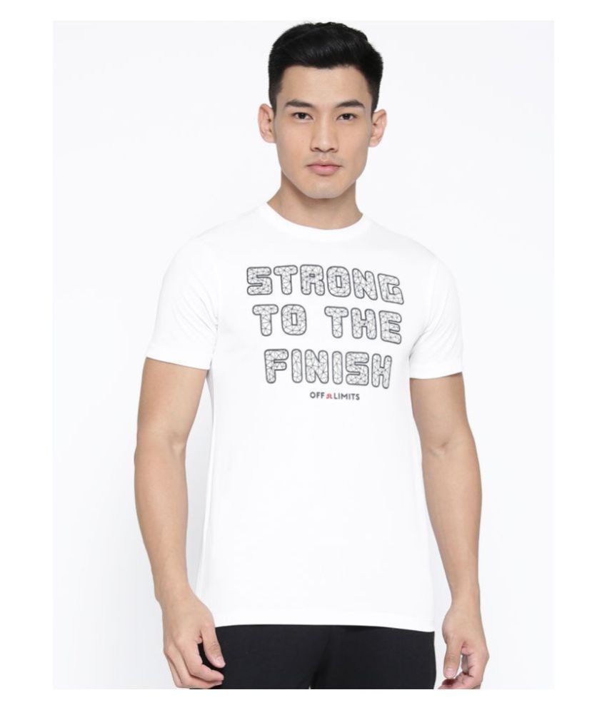     			OFF LIMITS White Polyester T-Shirt