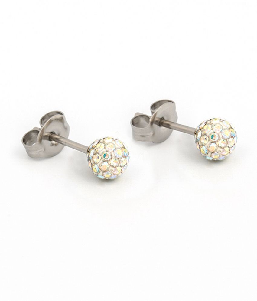 Studex Sensitive Stainless Steel 4.5MM Fireball – Ab Crystal Ear Studs ...