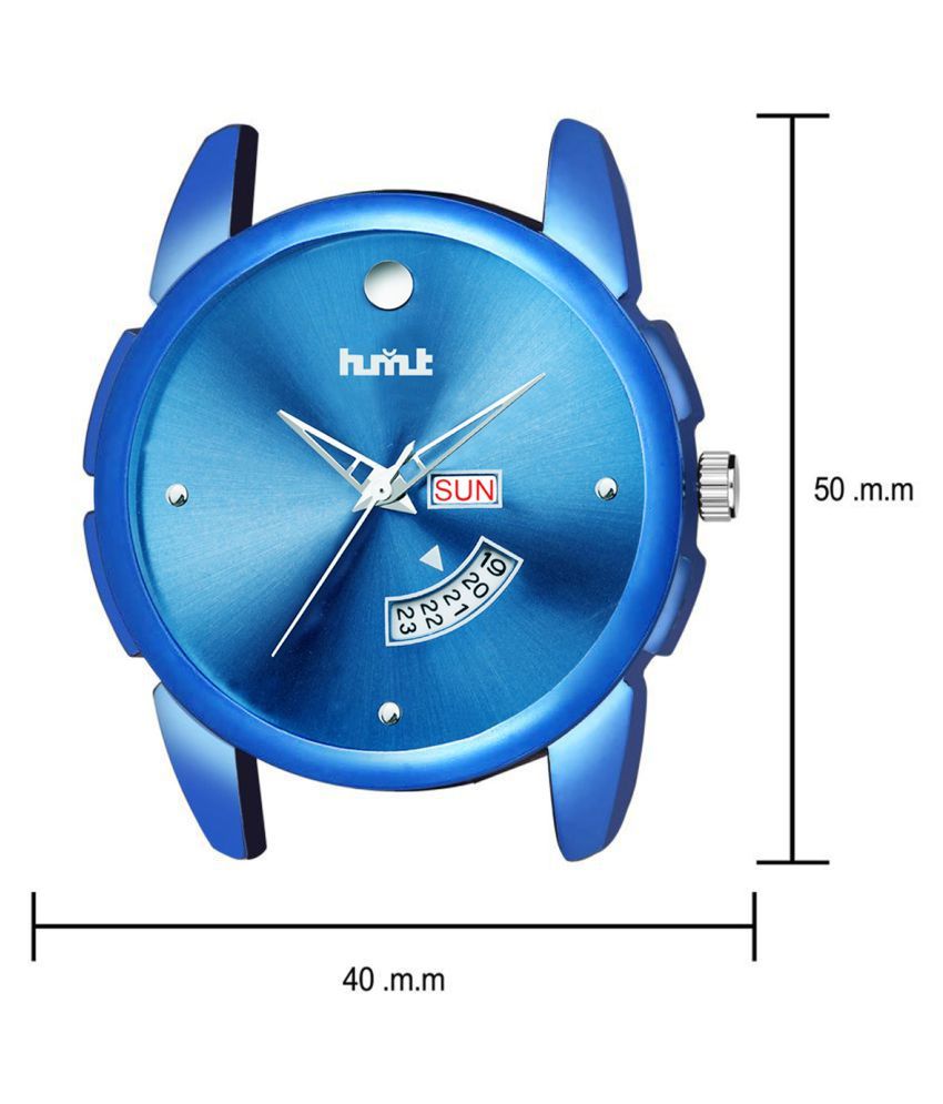 men fashion ex306 blue leather analog men's watch
