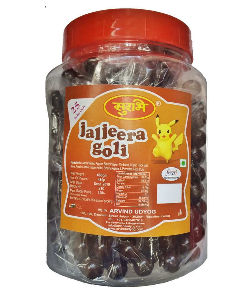SURBHI Chatpati Jaljeera goli delicious goli Hard Candies 600 gm Pack of 2