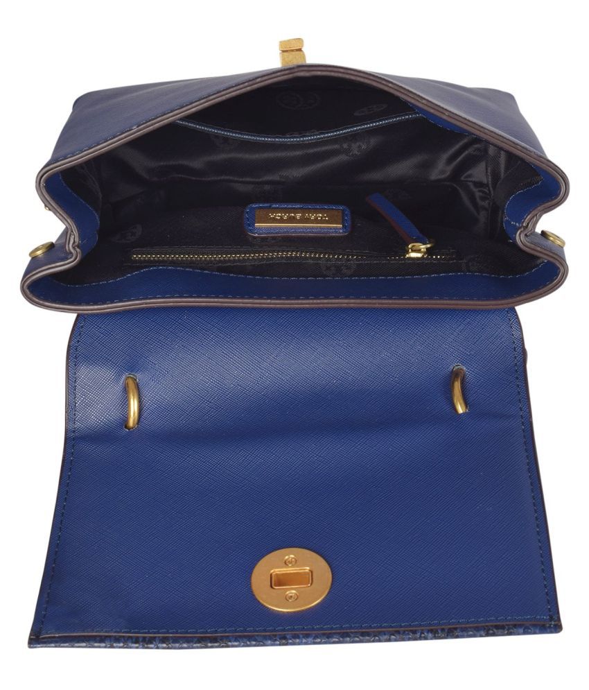 Tory Burch Blue Pure Leather Sling Bag - Buy Tory Burch Blue Pure Leather Sling  Bag Online at Best Prices in India on Snapdeal