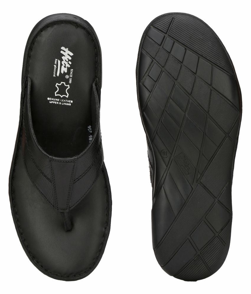 hitz black leather sandals