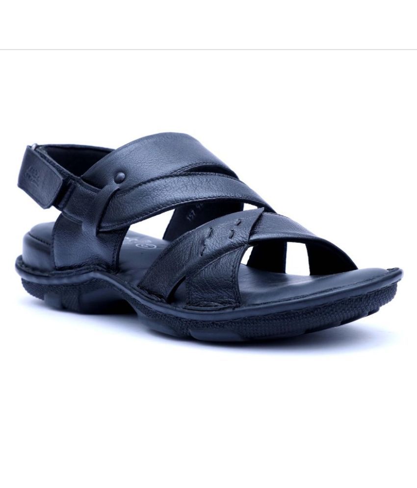 hitz black leather sandals