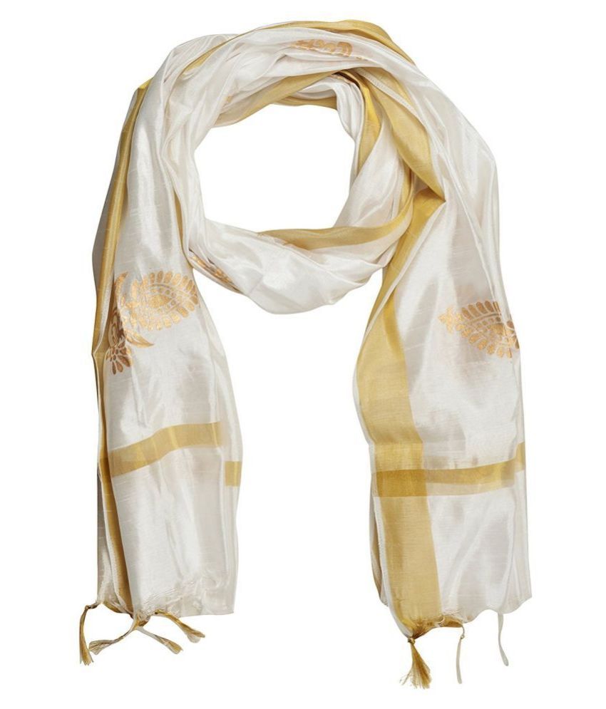 white gown with banarasi dupatta