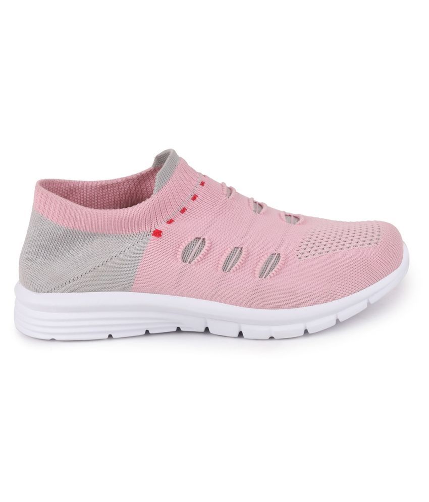 pink walking sneakers