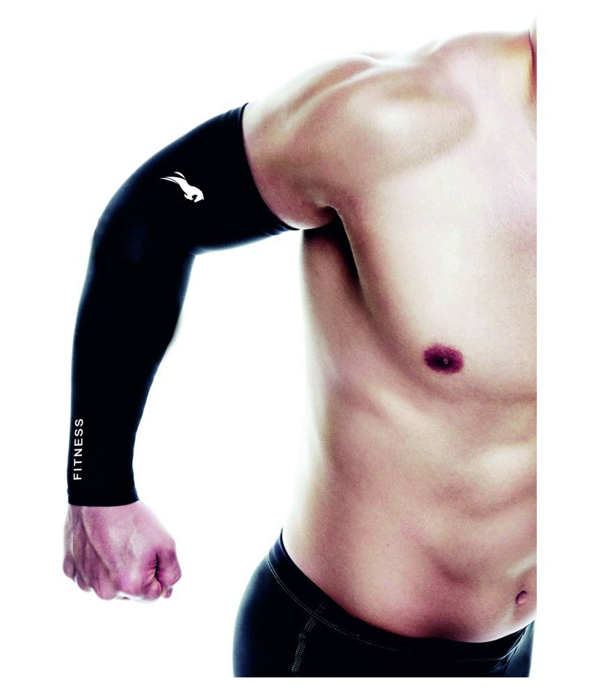     			Compression Arm Sleeves, Elbow Sleeves Pair (Nylon) for Gym, Running, Cricket, Tennis, Basketball, Badminton & More