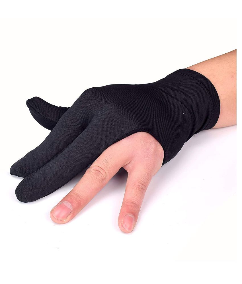 Laxmi Ganesh Billiard Glove Pool Glove 3 Finger Billiard Black Glove